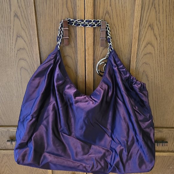 A Beautiful Coco Cabas Purple Satin Tote Bag! - Picture 14 of 16